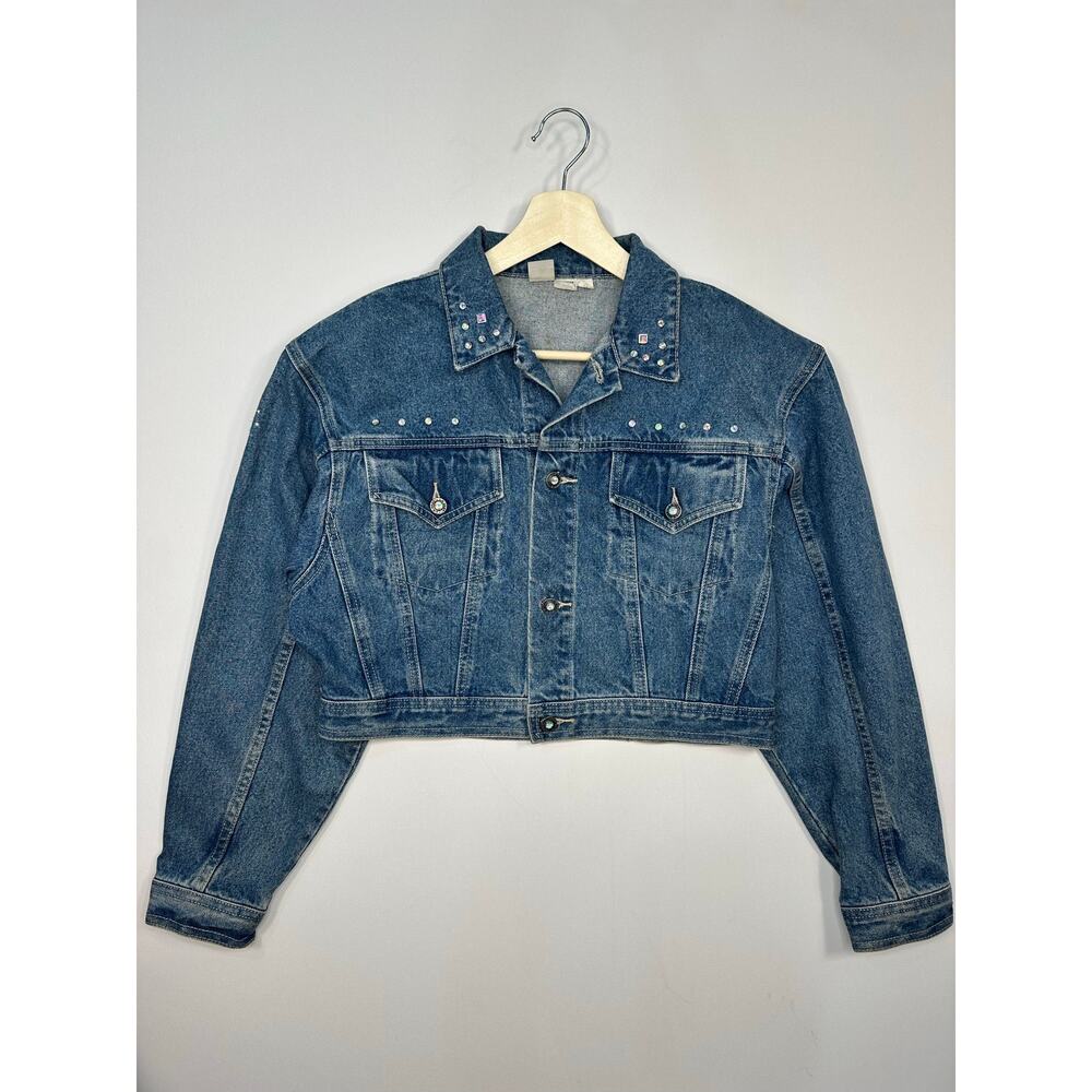 Vintage 1980’s LA Gear Denim and Rhinestone Jean Jacket Size Large